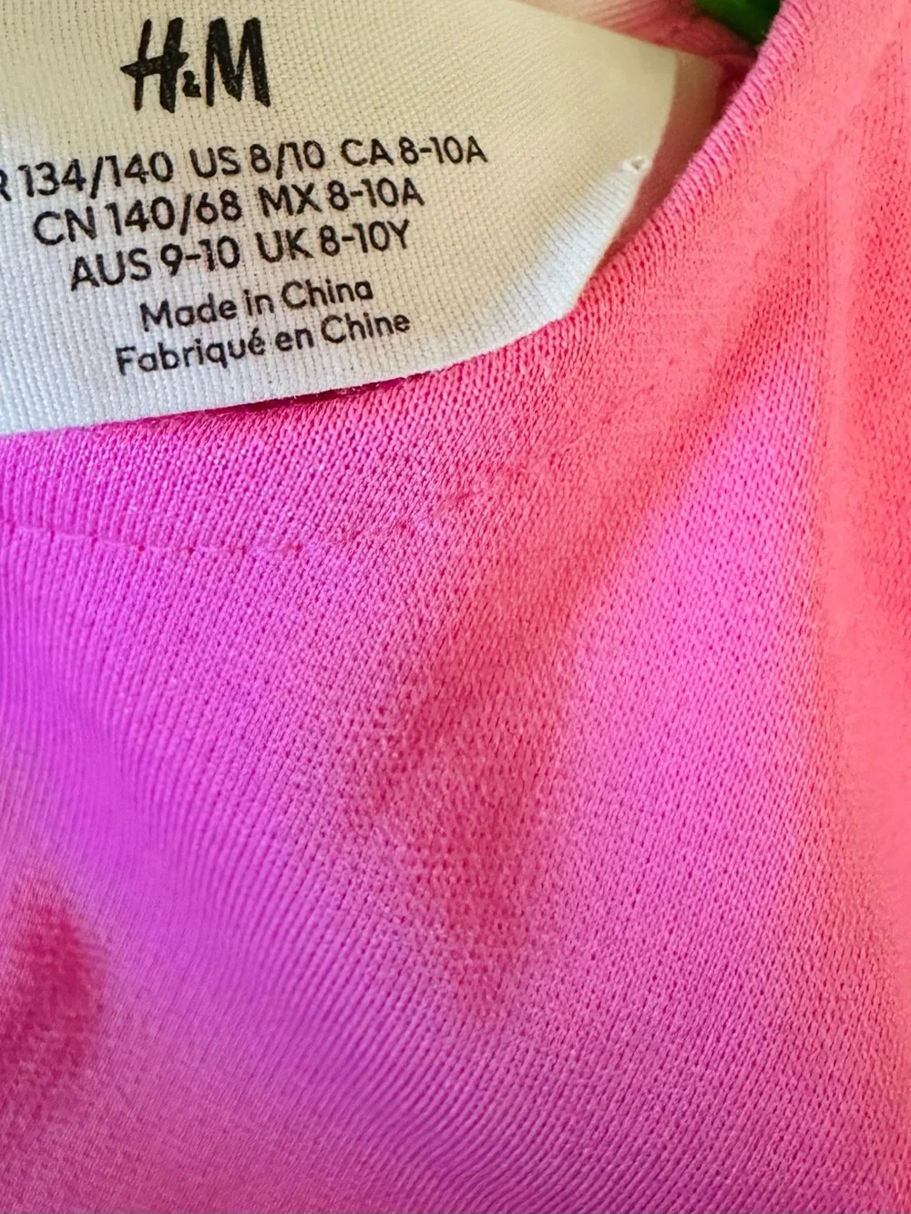 H&M Girls Bright Pink Basic Tee